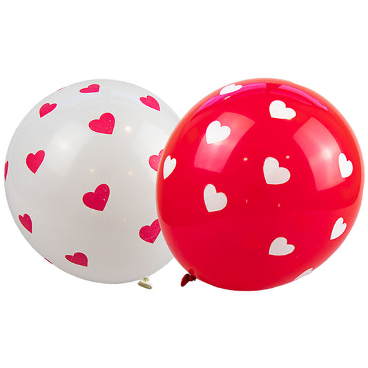 Heart Printed Balloons - 10 Pack