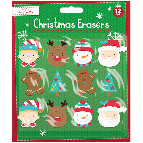 Christmas Character Erasers - 12 Pack