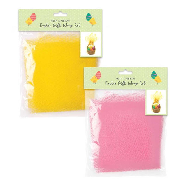 Easter Mesh & Ribbon Wrap Set - Assorted