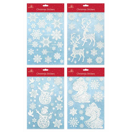 Christmas Iridescent Snow Window Stickers - Assorted