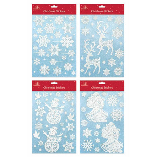 Christmas Iridescent Snow Window Stickers - Assorted