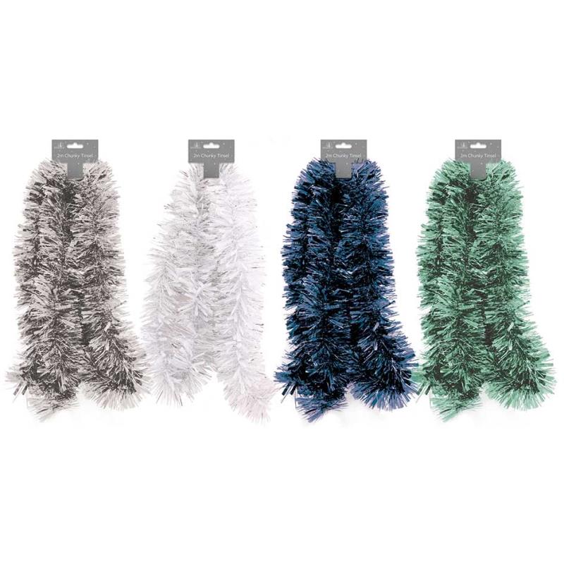 Chunky Tinsel - Assorted Festive Holiday Decoration Christmas Tree Decor Sparkly