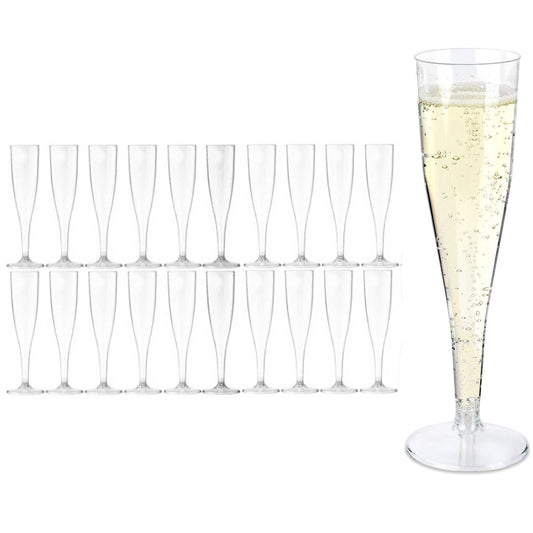 Plastic Champagne Glasses 20 Pack