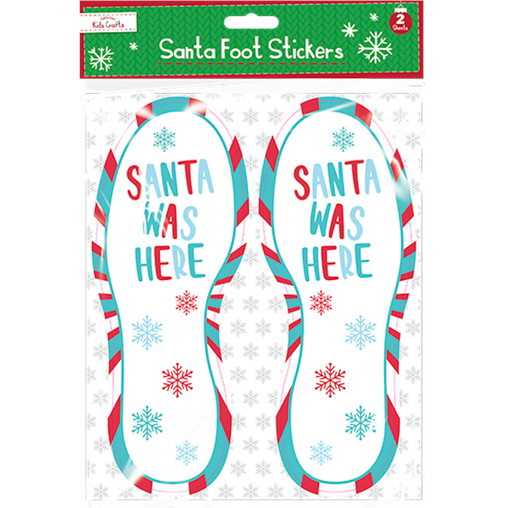 Santa Was Here Footstep Floor Stickers