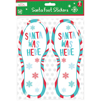 Santa Was Here Footstep Floor Stickers - Festive Decals for Christmas Decor