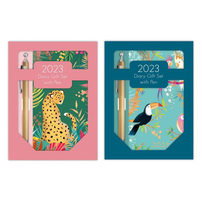 2023 Safari Slim Diary Gift Set Week To View - Assorted