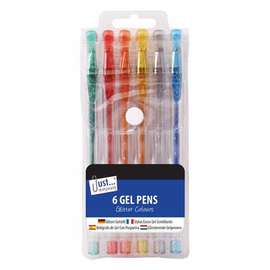 Glitter Gel Ink Pens - 6 Pack