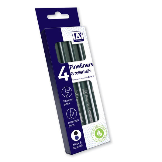 Fineliners & Rollerballs - 4 Pack