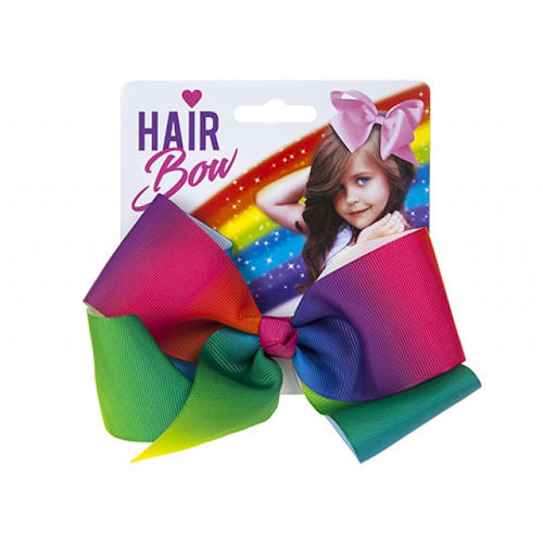 Childrens Large Rainbow Fashion Hair Bow