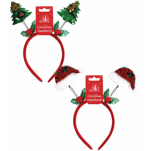 Christmas Wobbly Headband - Assorted