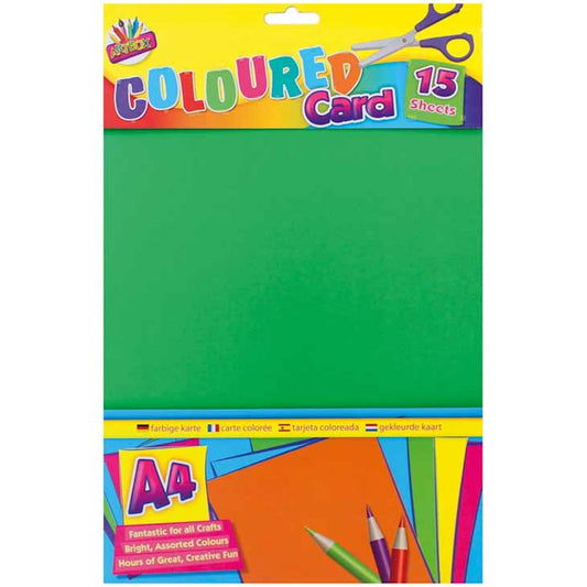 A4 Coloured Card - 15 Sheets