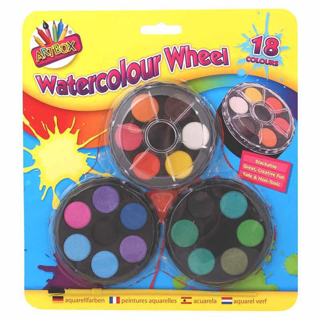 Water Colour Wheel Paints - 15 Pack