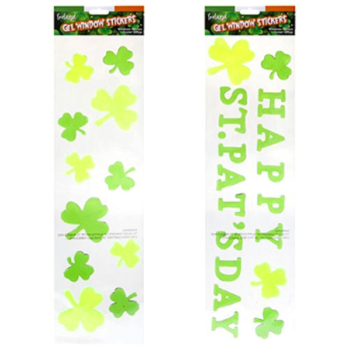 Ireland Gel Window Stickers - Single Assorted Decorative Irish Decor Removable Reusable St Patricks Day