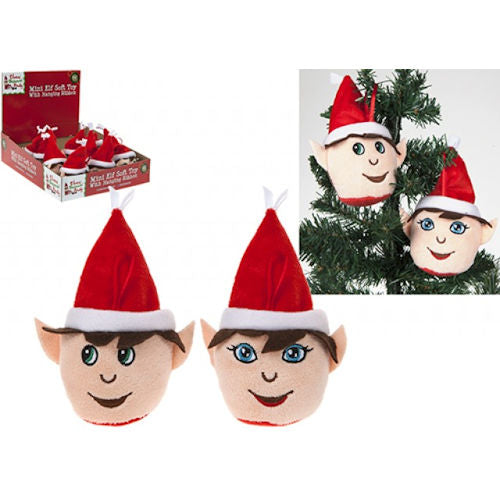 Elf Head Soft Toy - Assorted