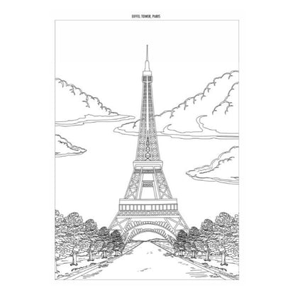 A4 Famous Places Advanced Colouring Book - Landmarks Destinations High Quality Relaxing Art Therapy