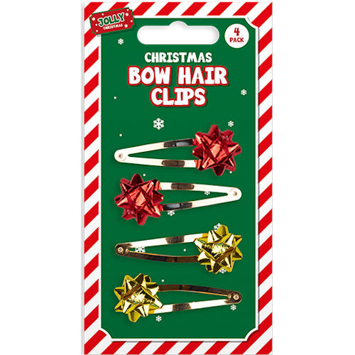 Gift Bow Novelty Hair Clips - 4 Pack