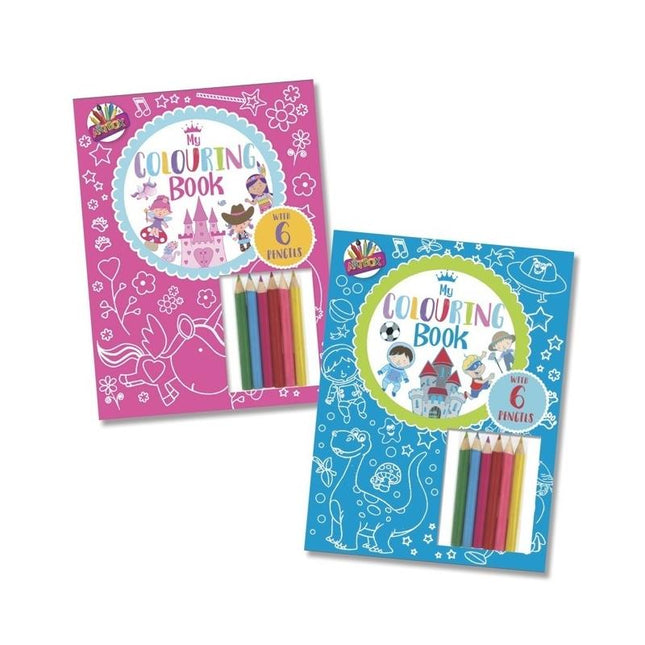 Colouring Book With Colouring Pencils - Blue
