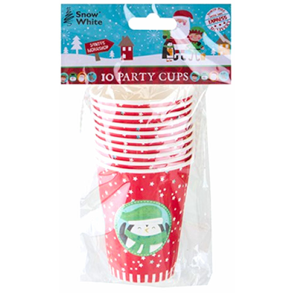 Christmas Fun Design 9oz Paper Cups - 10 Pack