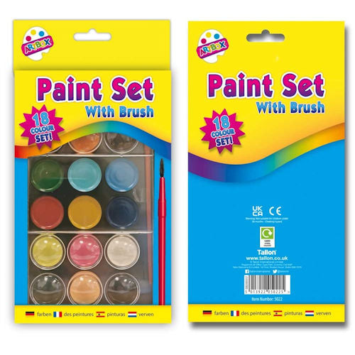 Paint Box With Paint Brush - 18 Colour