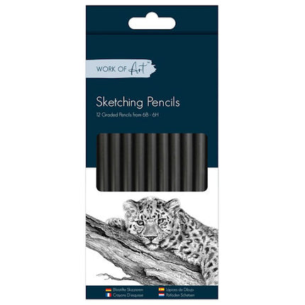 Graded Pencils - 12 Pack Sketching Drawing Art Supplies Assorted Hardness